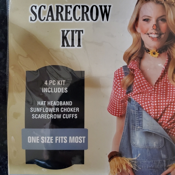Scarecrow 4 Piece Kit- Halloween- Size: Adult Standard- New- RRR Halloween Acc - Picture 2 of 2